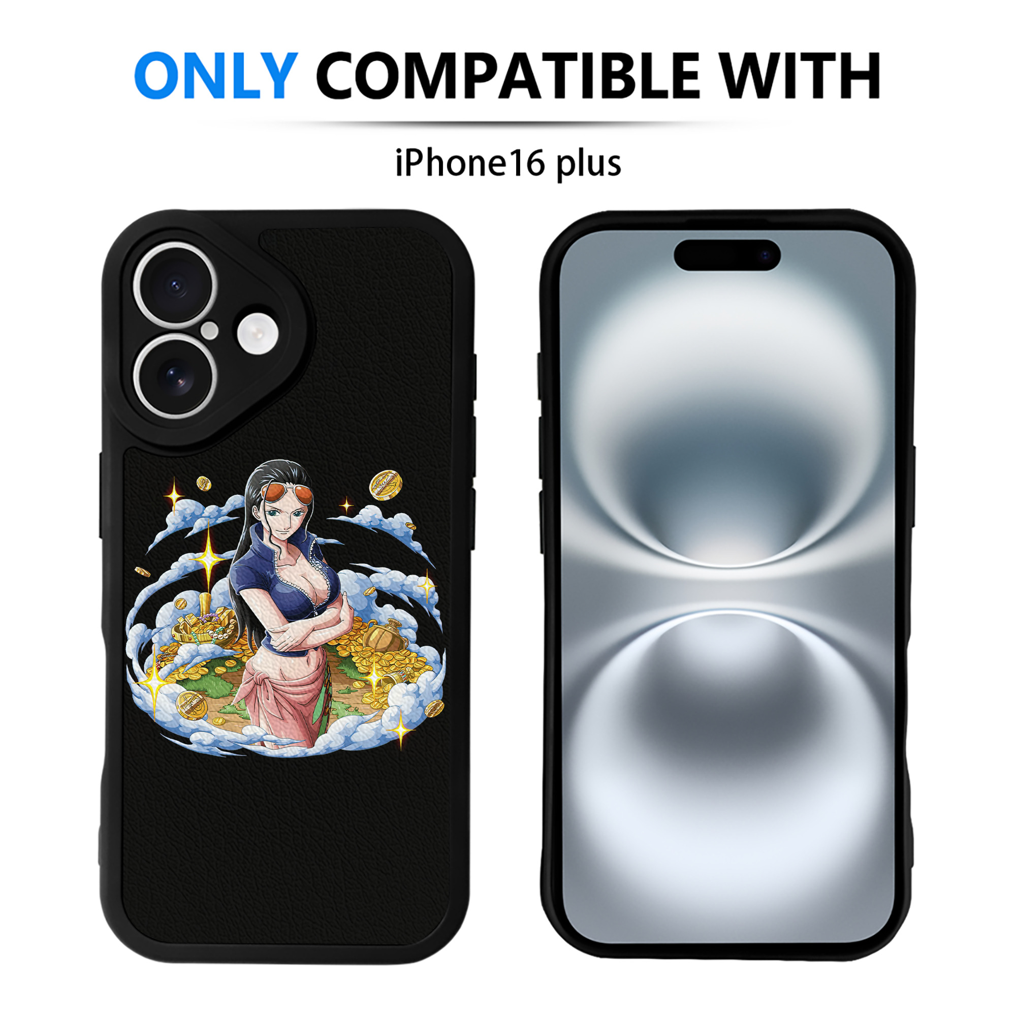 （画像用） ワンピース ニコ・ロビン ONE PIECE Nico Robin 【iPhone 16シリーズ対応】シリコンスマホケース（レザー調） 材質：シリコン